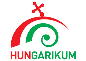 Auszeichnung und Siegelschutz Logo Hungarikum mit grün-roter Welle
